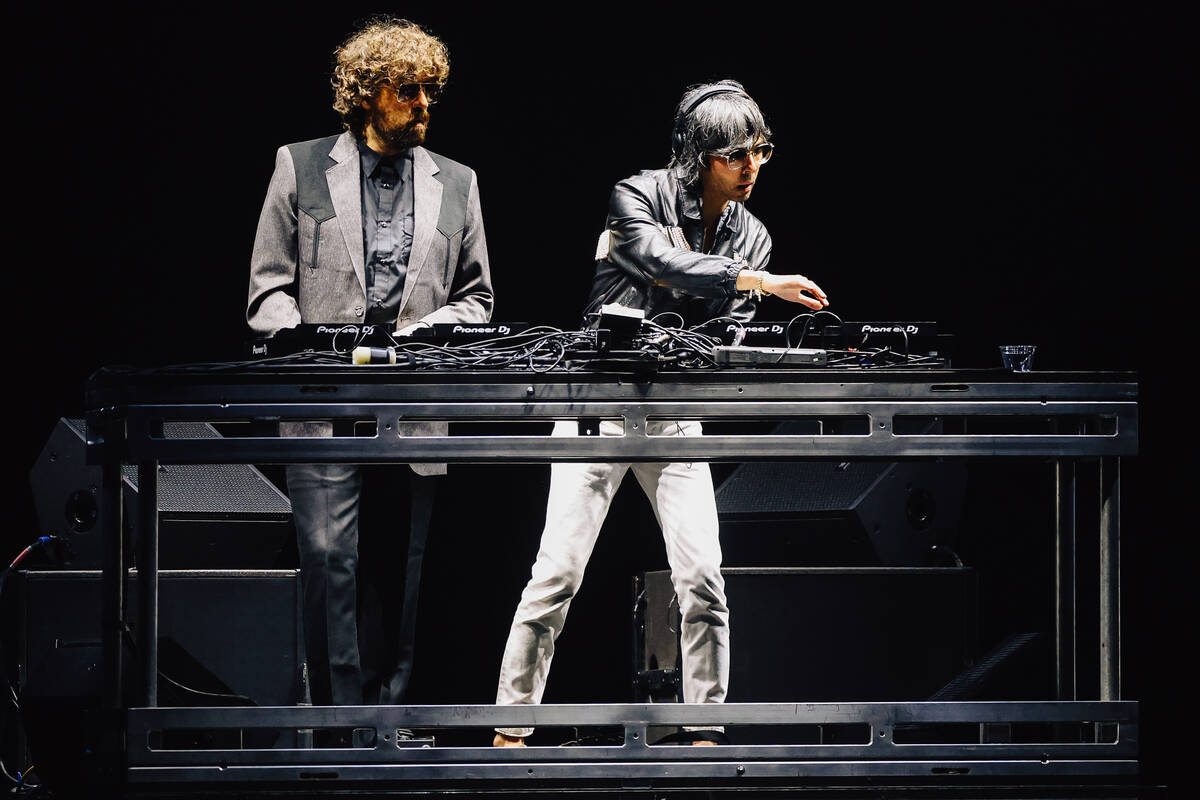 Justice performs during night one of the iHeartRadio Music Festival at T-Mobile Arena Friday, S ...