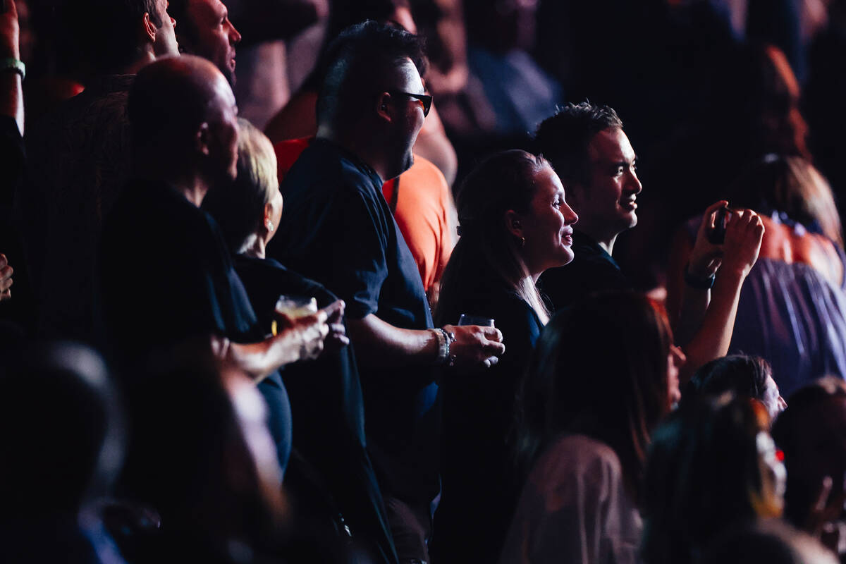 Fans dance to Diplo during night one of the iHeartRadio Music Festival at T-Mobile Arena Friday ...