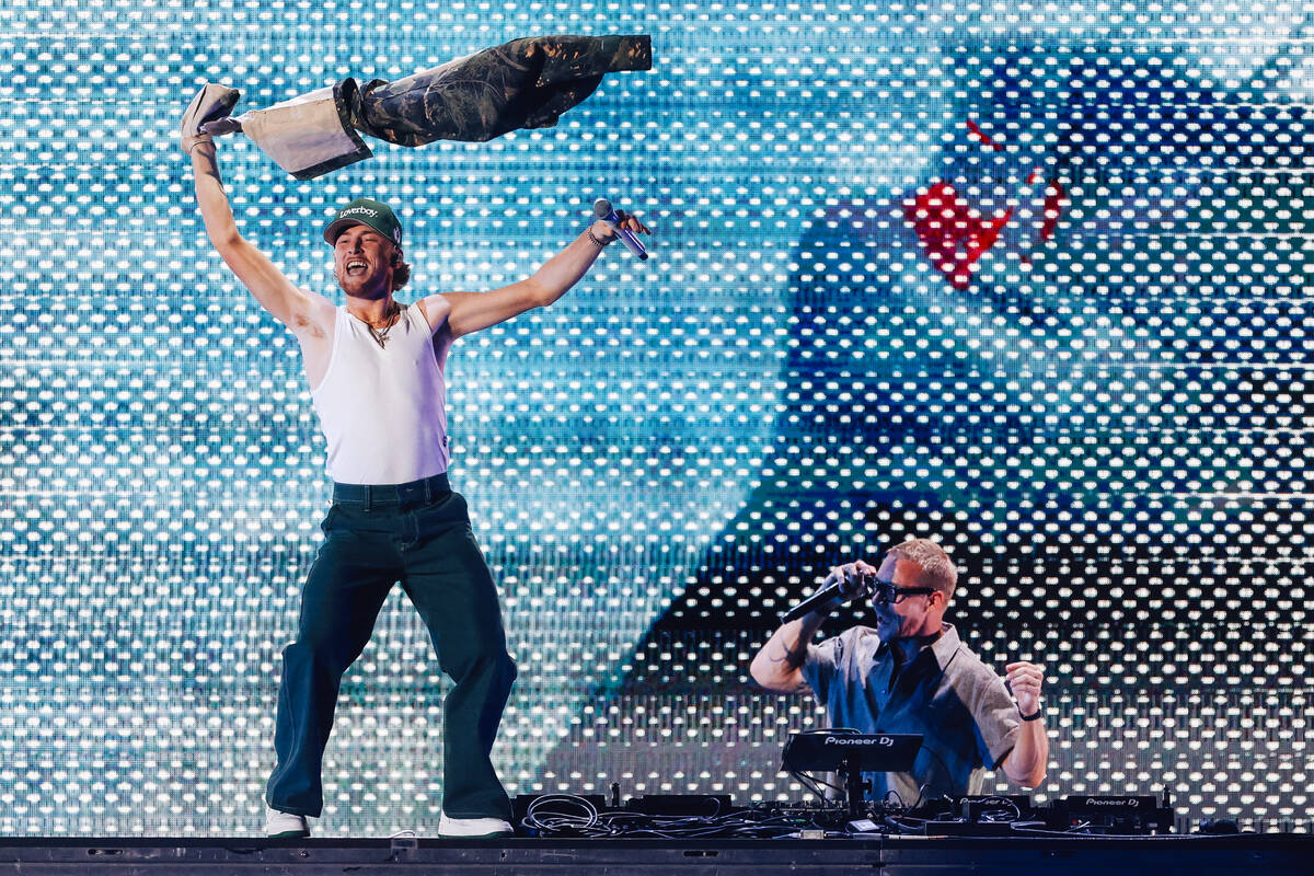 Bailey Zimmerman performs during Diplo’s set during night one of the iHeartRadio Music F ...