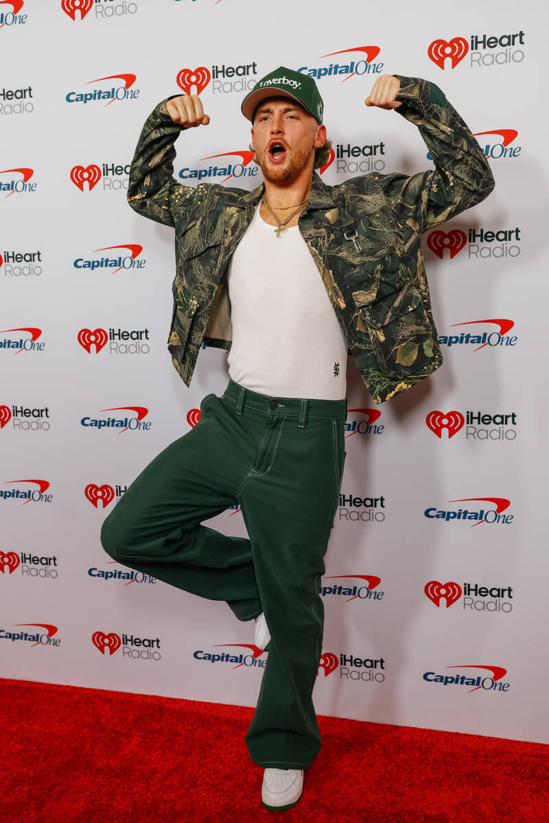 Bailey Zimmerman on the red carpet of night one of the iHeartRadio Music Festival on Friday, Se ...