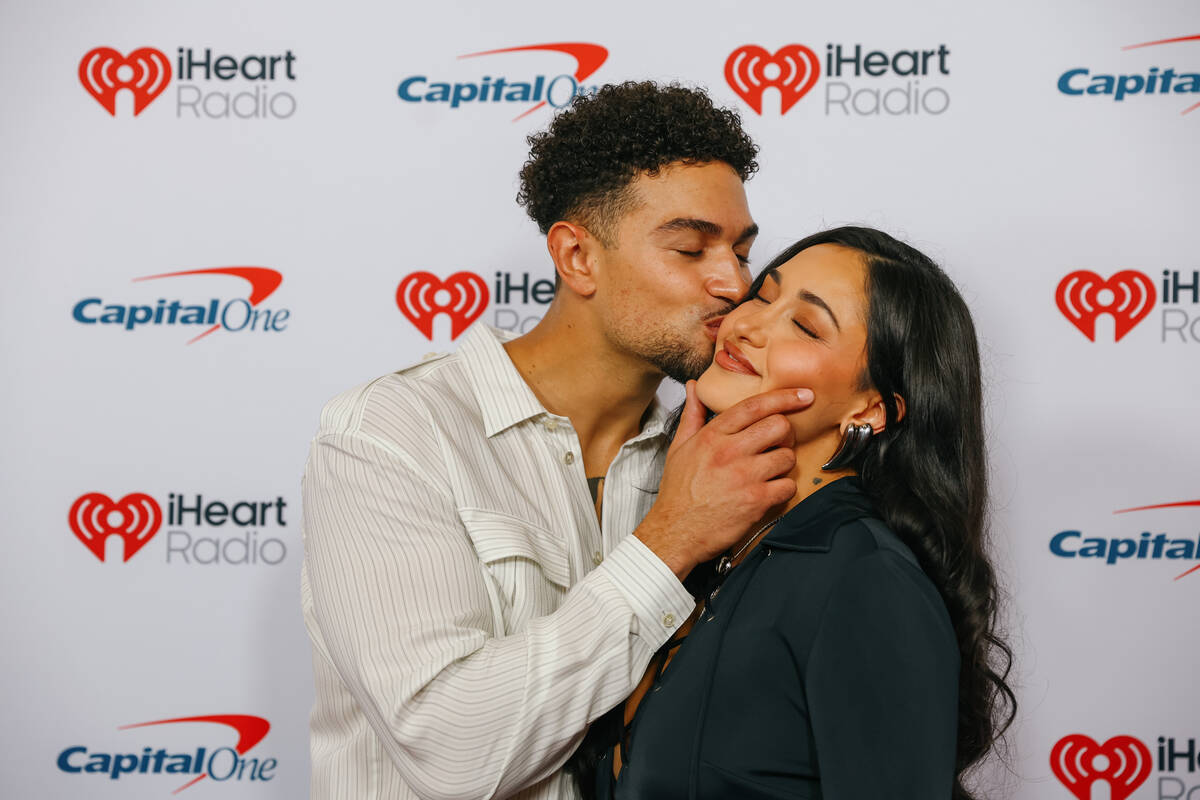 Miguel Harichi and Leah Ketab, of Love Island, on the red carpet of night one of the iHeartRadi ...