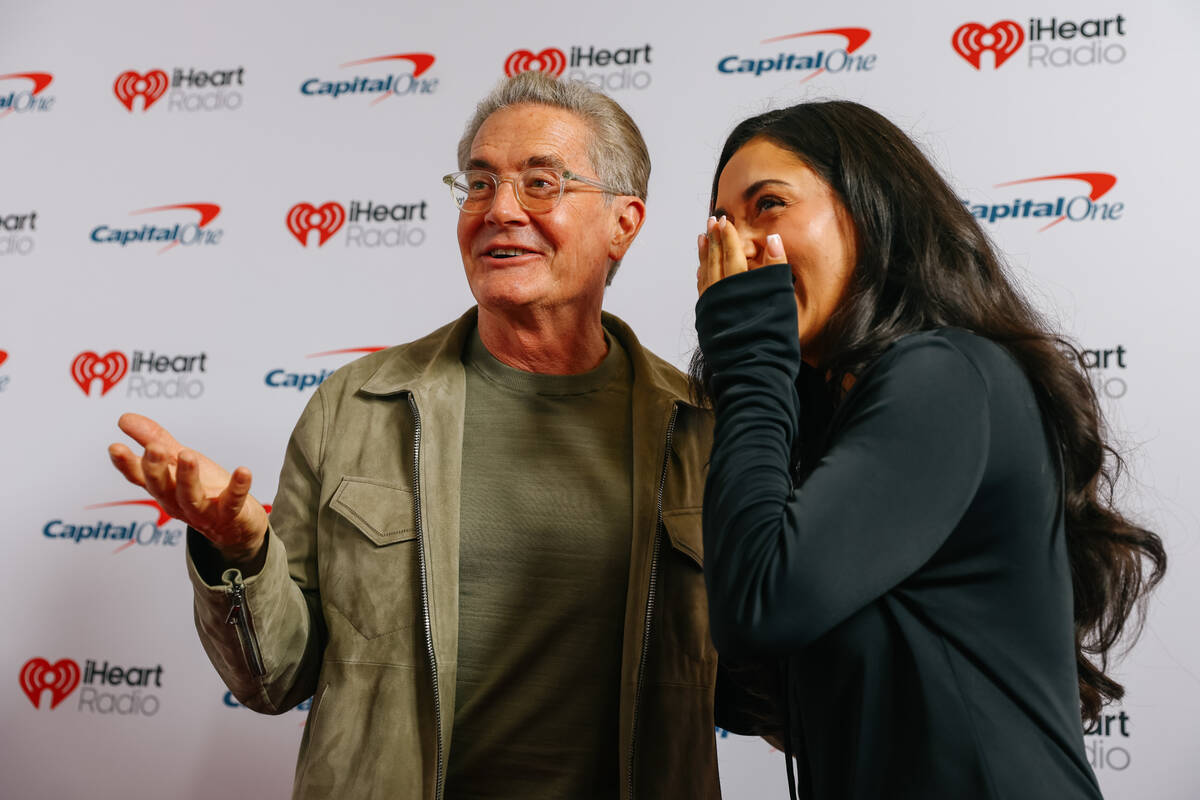 Kyle MacLachlan and Leah Ketab on the red carpet of night one of the iHeartRadio Music Festival ...