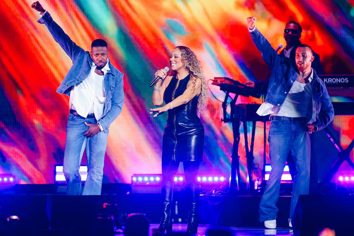 Mariah Carey performs during night two of the iHeartRadio Music Festival at T-Mobile Arena Satu ...