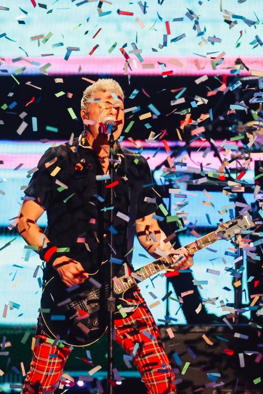 The Offspring performs during night two of the iHeartRadio Music Festival at T-Mobile Arena Sat ...