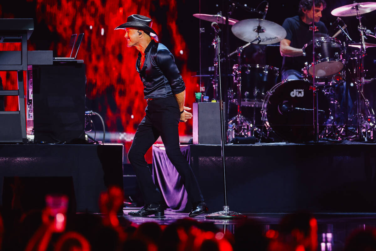 Tim McGraw performs during night two of the iHeartRadio Music Festival at T-Mobile Arena Saturd ...