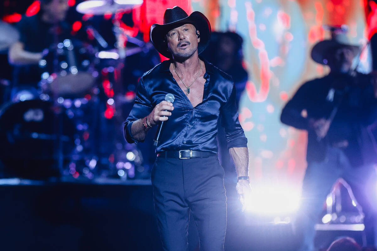 Tim McGraw performs during night two of the iHeartRadio Music Festival at T-Mobile Arena Saturd ...