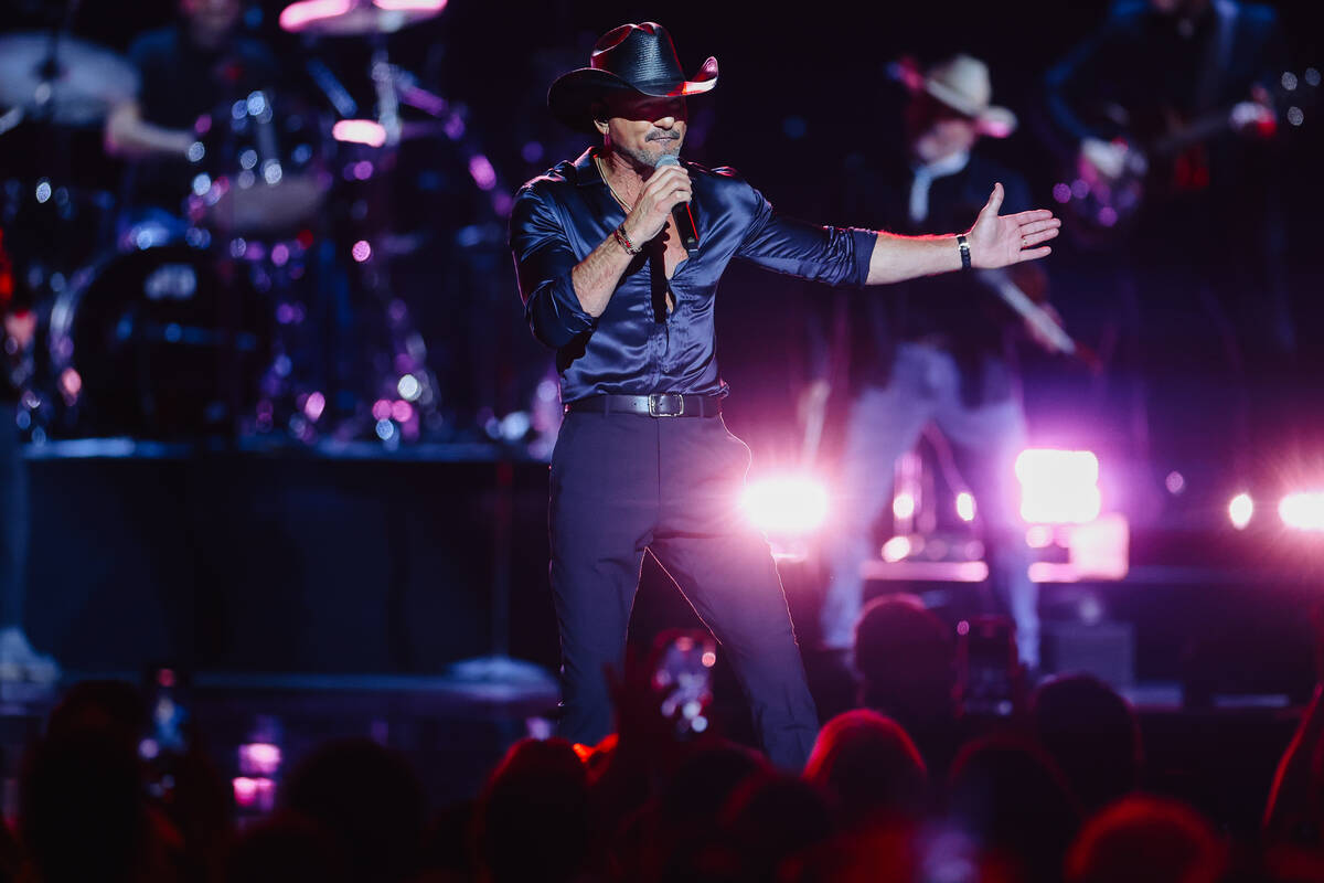 Tim McGraw performs during night two of the iHeartRadio Music Festival at T-Mobile Arena Saturd ...
