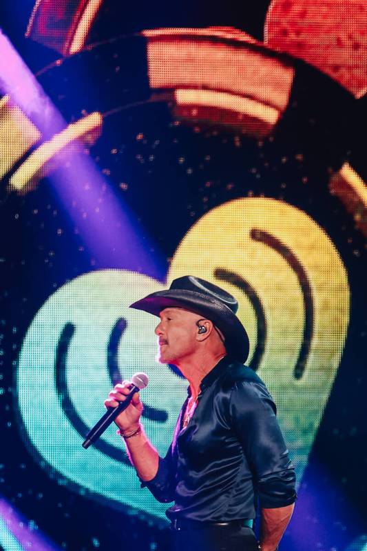 Tim McGraw performs during night two of the iHeartRadio Music Festival at T-Mobile Arena Saturd ...