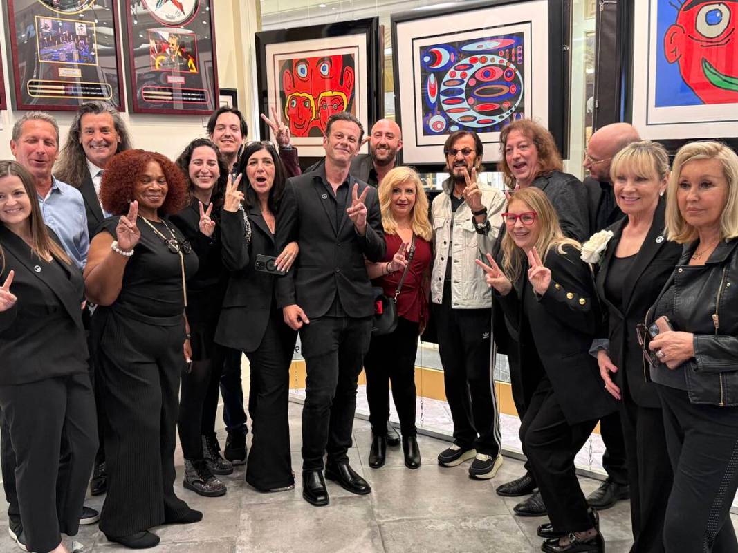 Ringo Starr convenes with the staff of Animazing Gallery inside of the The Venetian's Grand Can ...