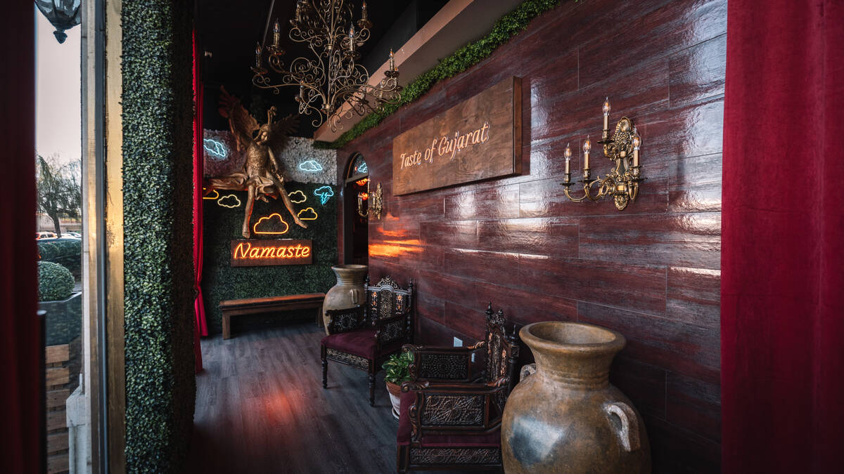 The foyer at Taste of Gujarat, an Indian restaurant opening Sept. 24, 2025, in the Silverado Ra ...
