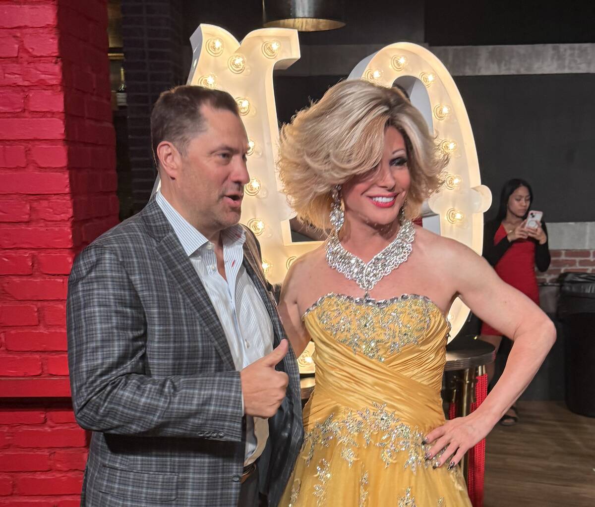 Virgin Hotels Las Vegas President Cliff Atkinson, left, is shown with Frank Marino at Marino's ...