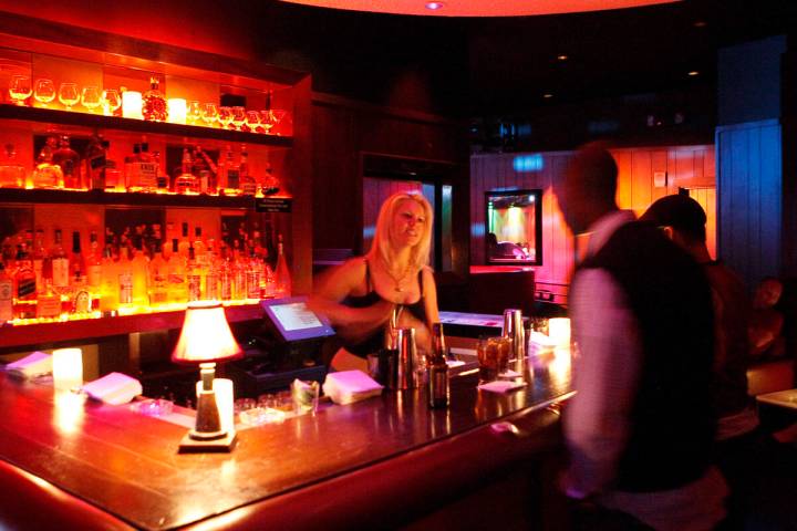 The bar area at Ivan Kane's Forty Deuce Nightclub-Burlesque inside the Mandalay Bay hotel-casin ...