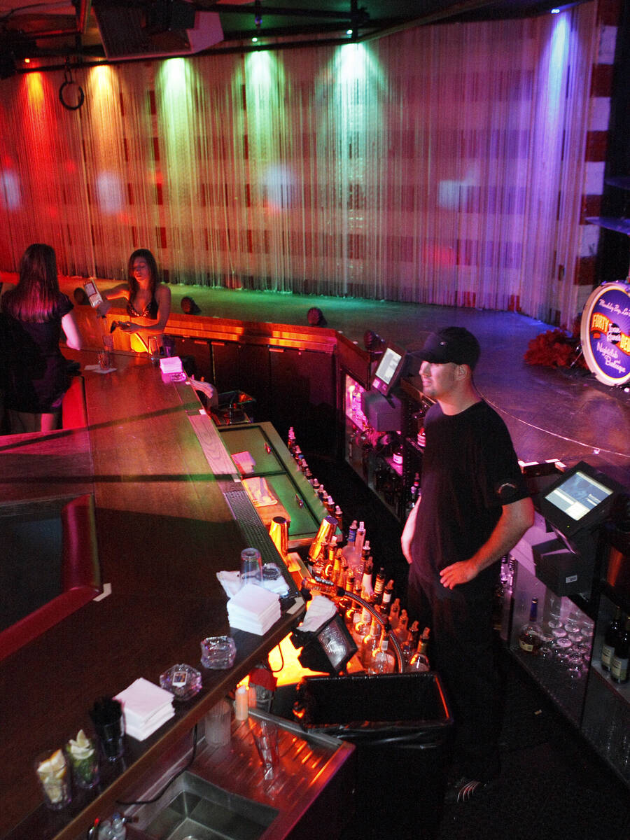 The bar area at Ivan Kane's Forty Deuce Nightclub-Burlesque inside the Mandalay Bay hotel-casin ...
