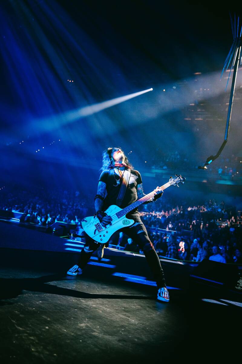 Mötley Crüe is shown opening its residency at Dolby Live on Friday, Sep. 12, 2025. (Marcus Mc ...