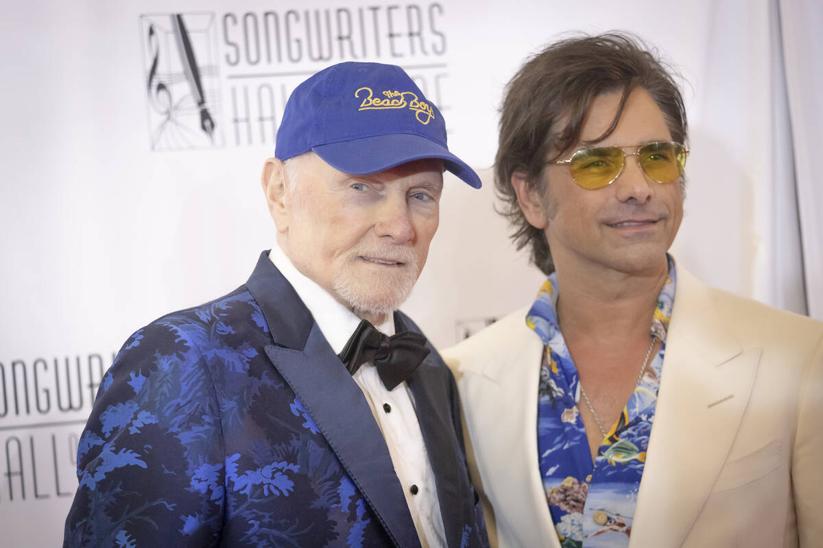 Mike Love, left, and John Stamos attend the 54th Annual Songwriters Hall of Fame Induction and ...