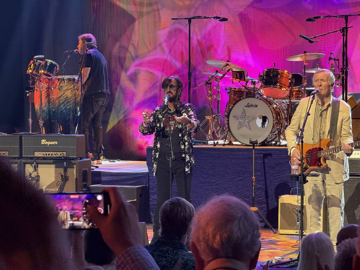 Ringo Starr performs with his All-Starr Band at The Venetian Theatre on Friday, Sept. 26, 2025. ...