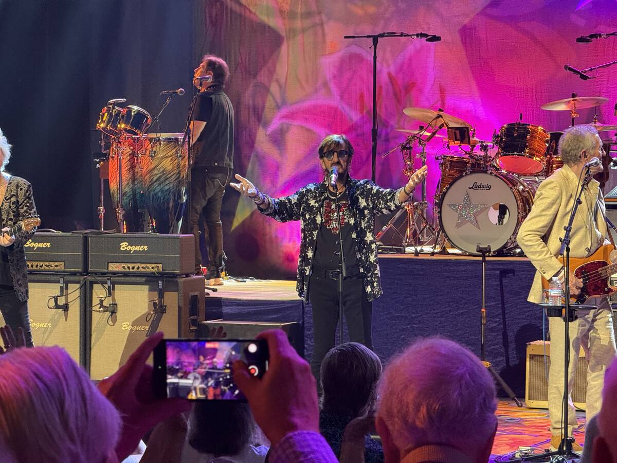 Ringo Starr performs with his All-Starr Band at The Venetian Theatre on Friday, Sept. 26, 2025. ...