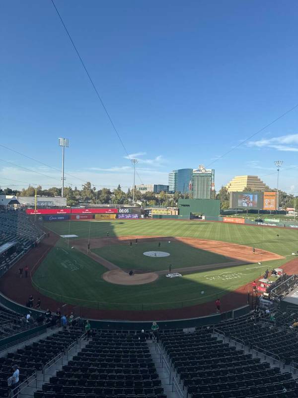 Summit Health Park in Sacramento is shown during batting practice on Wednesday, Aug. 27, 2025. ...