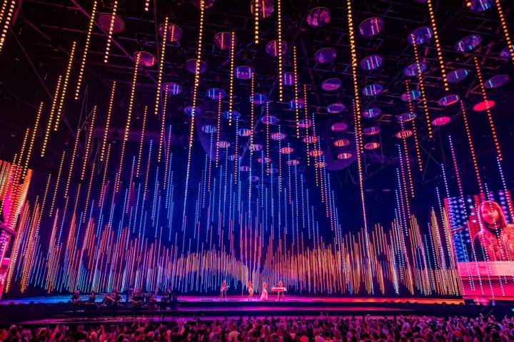 "Gimme Gimme Gimme" is performed during "ABBA Voyage," playing at ABBA Arena in London. (Ralph ...