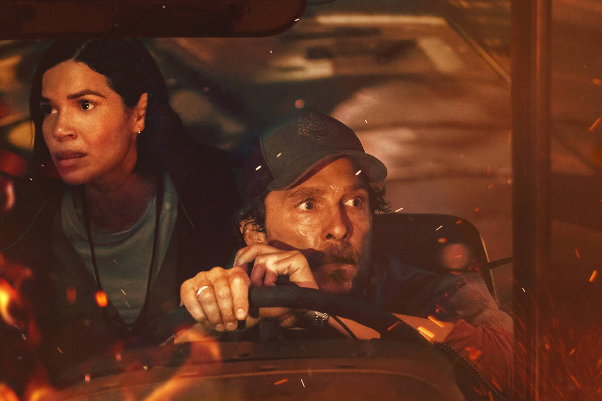 America Ferrera and Matthew McConaughey in "The Lost Bus," debuting Friday on Apple T ...