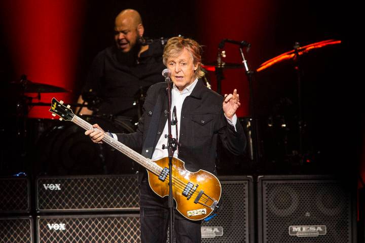 Paul McCartney performs at T-Mobile Arena in Las Vegas on Friday, June 28, 2019. McCartney is s ...