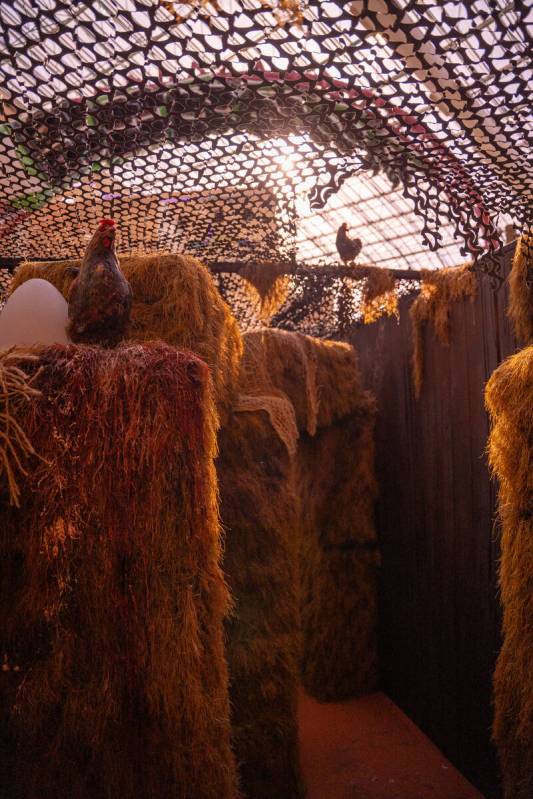 A maze of hay is seen inside of a western “hellbilly” themed haunted house at Cir ...
