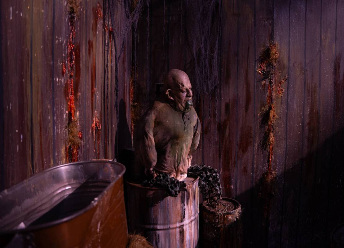 Props from a western, ‘hellbilly’ themed haunted house are set up for Circus Circ ...