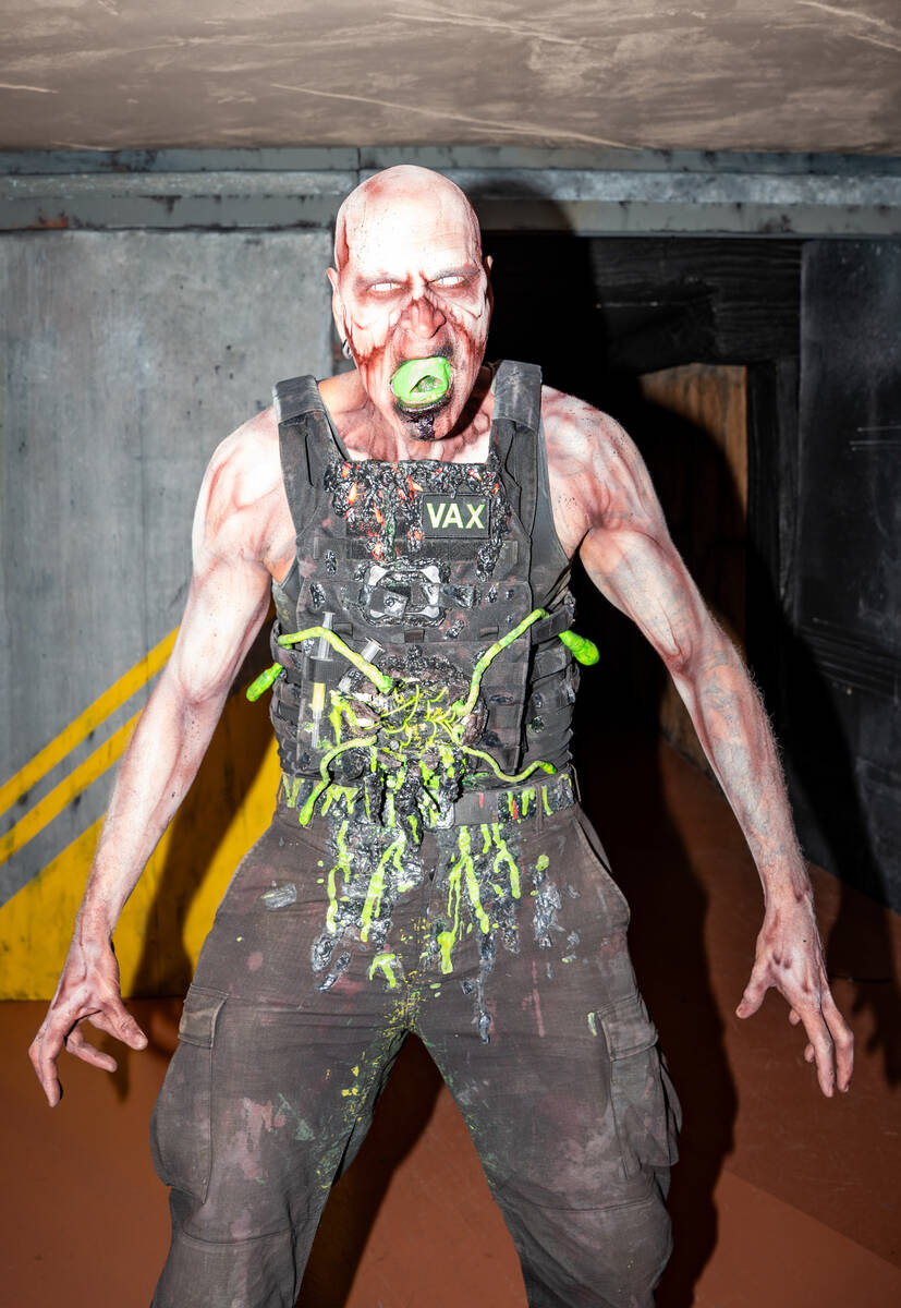 Vax, a creature featured in Circus Circus Hotel and Casino’s Fear Zone, poses inside the Adve ...