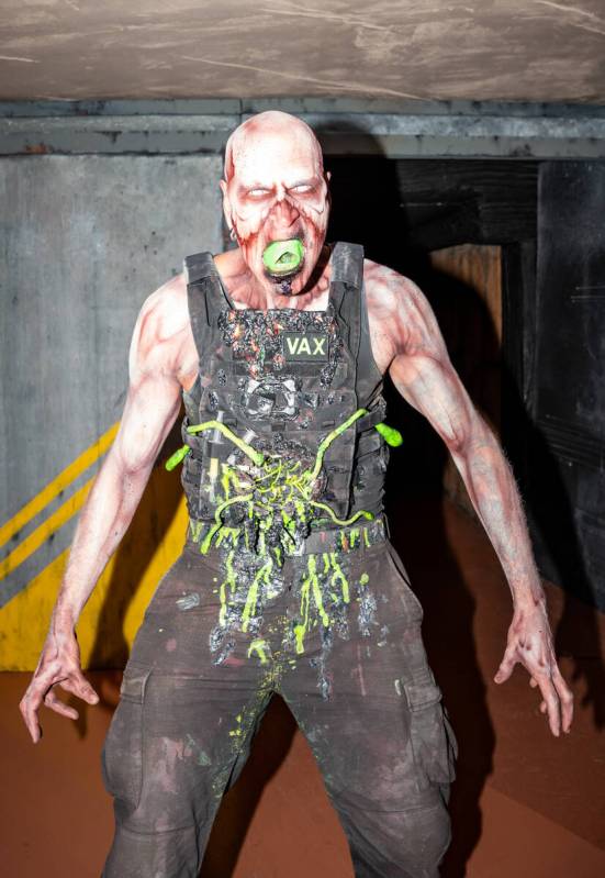Vax, a creature featured in Circus Circus Hotel and Casino’s Fear Zone, poses inside the Adve ...