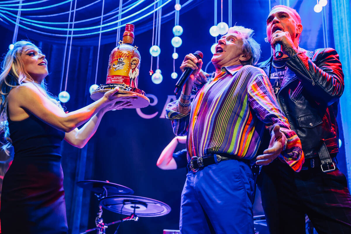 Rod Stewart celebrates the second anniversary of his liquor brand, Wolfie’s, inside of C ...