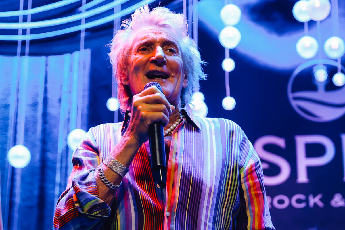 Rod Stewart celebrates the second anniversary of his liquor brand, Wolfie’s, inside of C ...