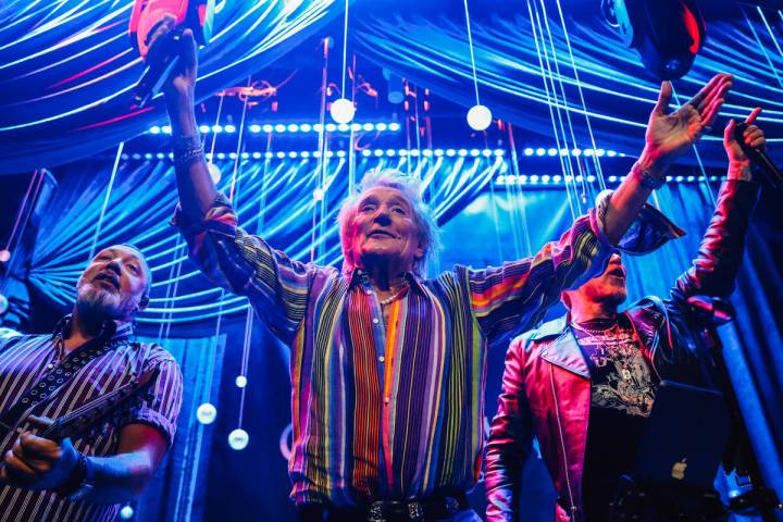 Rod Stewart celebrates the second anniversary of his liquor brand, Wolfie’s, inside of C ...