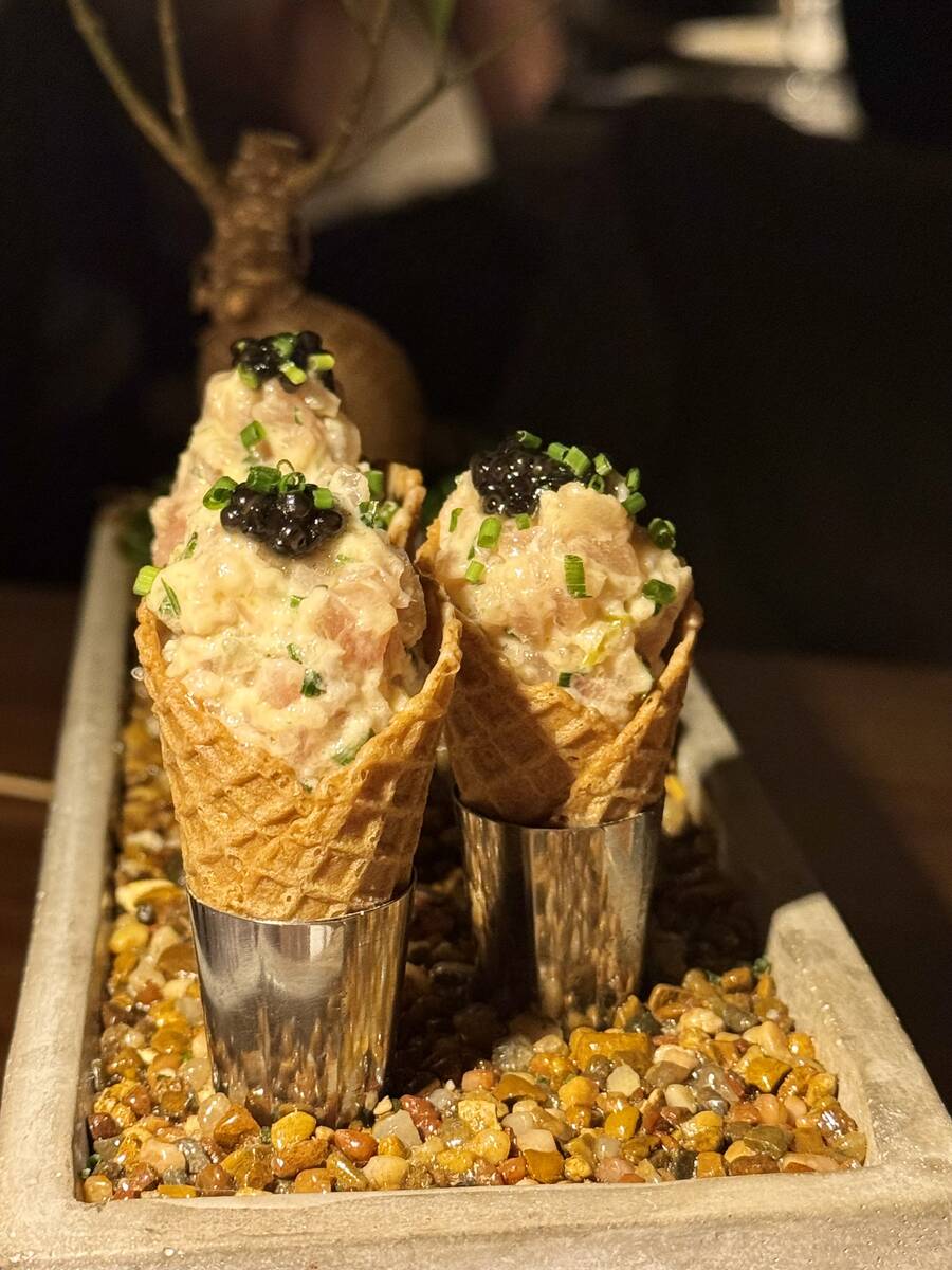 Tuna and caviar cones from The Guest House in Town Square in Las Vegas. (Las Vegas Review-Journal)