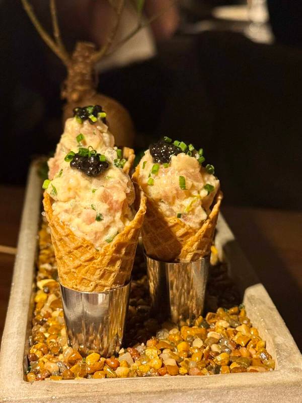 Tuna and caviar cones from The Guest House in Town Square in Las Vegas. (Las Vegas Review-Journal)