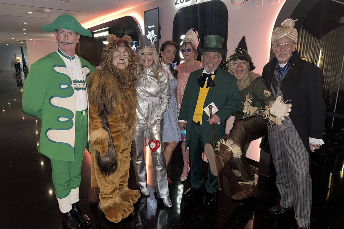 Sphere Entertainment Executive Chairman and CEO Jim Dolan is shown with his executive team in f ...