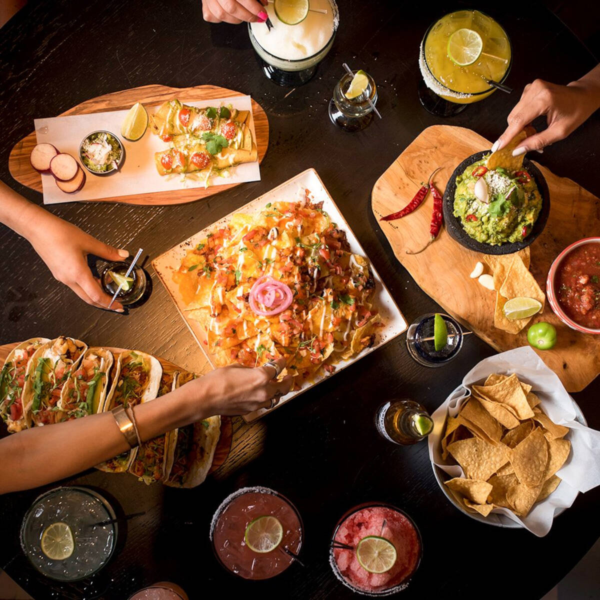 Happy hour dishes from Borracha Mexican Cantina in Green Valley Ranch. (Clique Hospitality)
