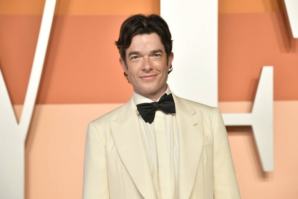 John Mulaney arrives at the Vanity Fair Oscar Party on Sunday, March 2, 2025, at the Wallis Ann ...