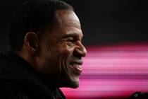FILE - Former Philadelphia Eagles player Eric Allen stands on the sidelines during an NFL footb ...