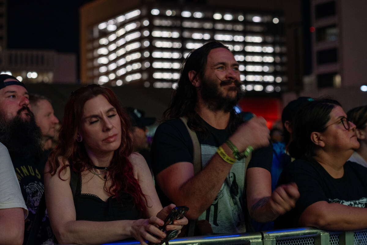 Fans enjoy a performance by Minus the Bear, Friday night’s headlining band, during Best ...