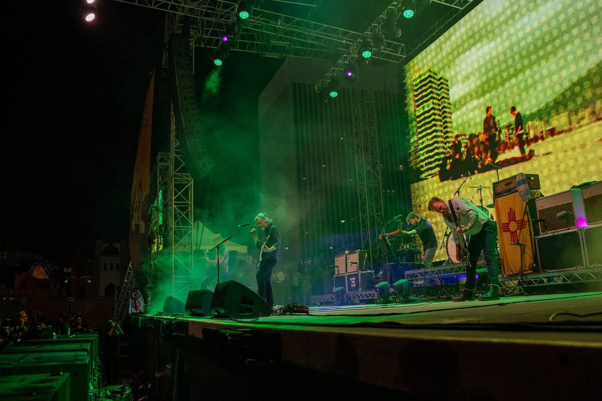 Minus the Bear, Friday night’s headlining band, performs during Best Friends Forever Fes ...