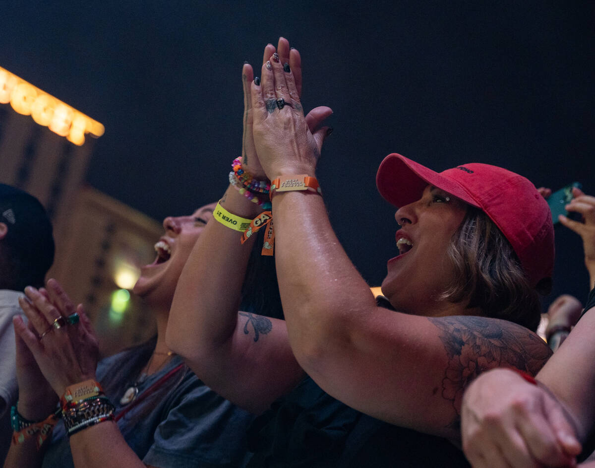 Fans enjoy a performance by Minus the Bear, Friday night’s headlining band, during Best ...