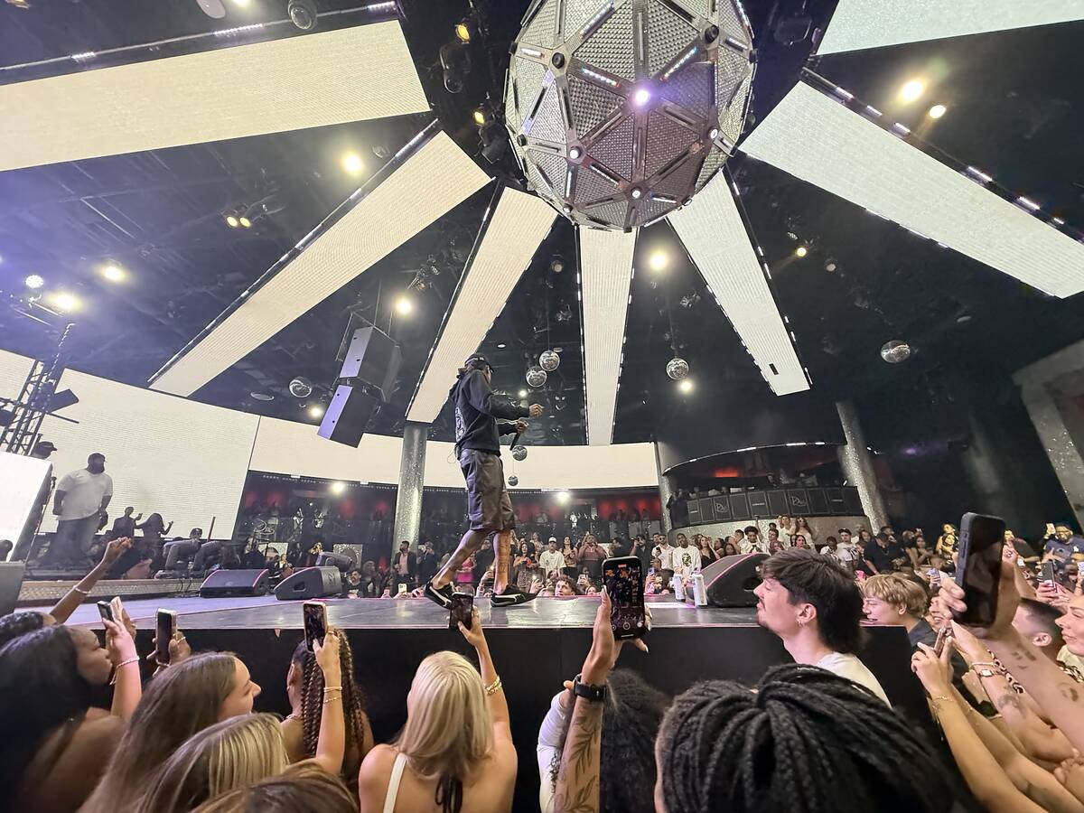 Rap star Wiz Khalifa is shown at three-time WNBA champion Las Vegas Aces' party at Drais Nightc ...