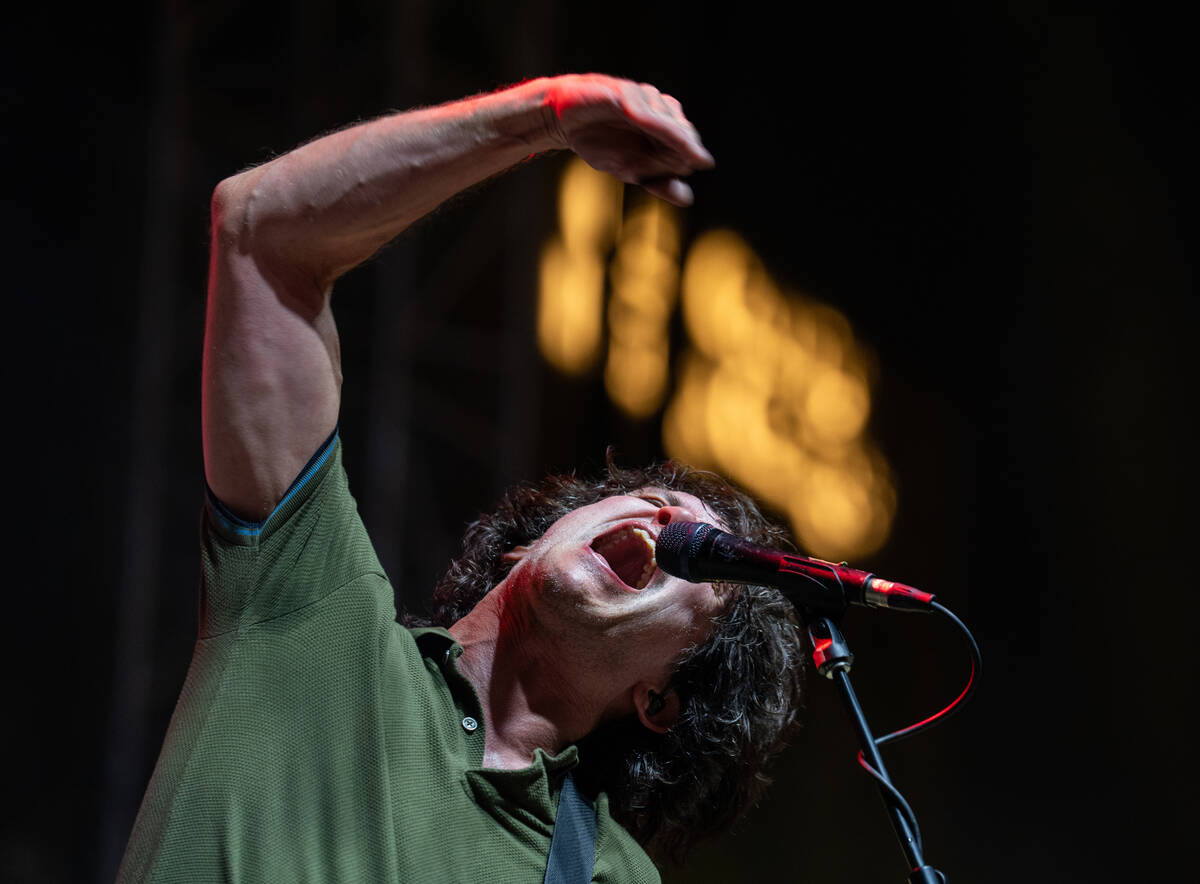 Tim Kasher, frontman of the indie rock band Cursive, performs on the main stage at Best Friends ...