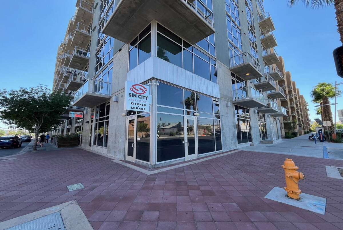 The exterior of 353 Bonneville Ave., Suite 115, in downtown Las Vegas. Hung Up on Wine, a wine ...