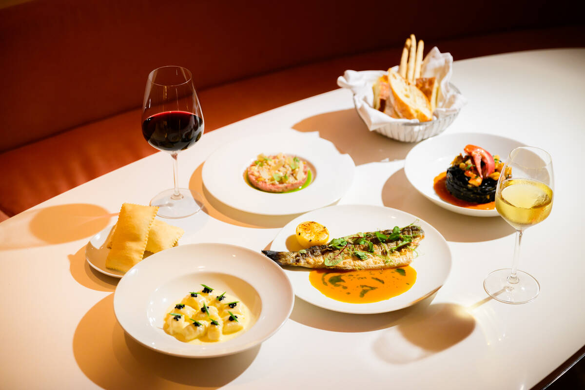 Branzino, center, from Sofia, a Toronto and Miami hot spot popping up in November 2025 at Virgi ...