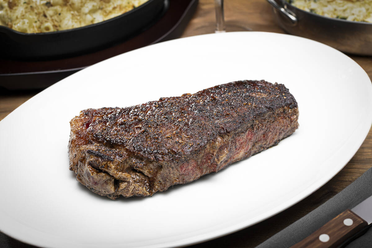 A New York strip steak from Butcher & Thief steakhouse, scheduled to open in December 2025 in s ...