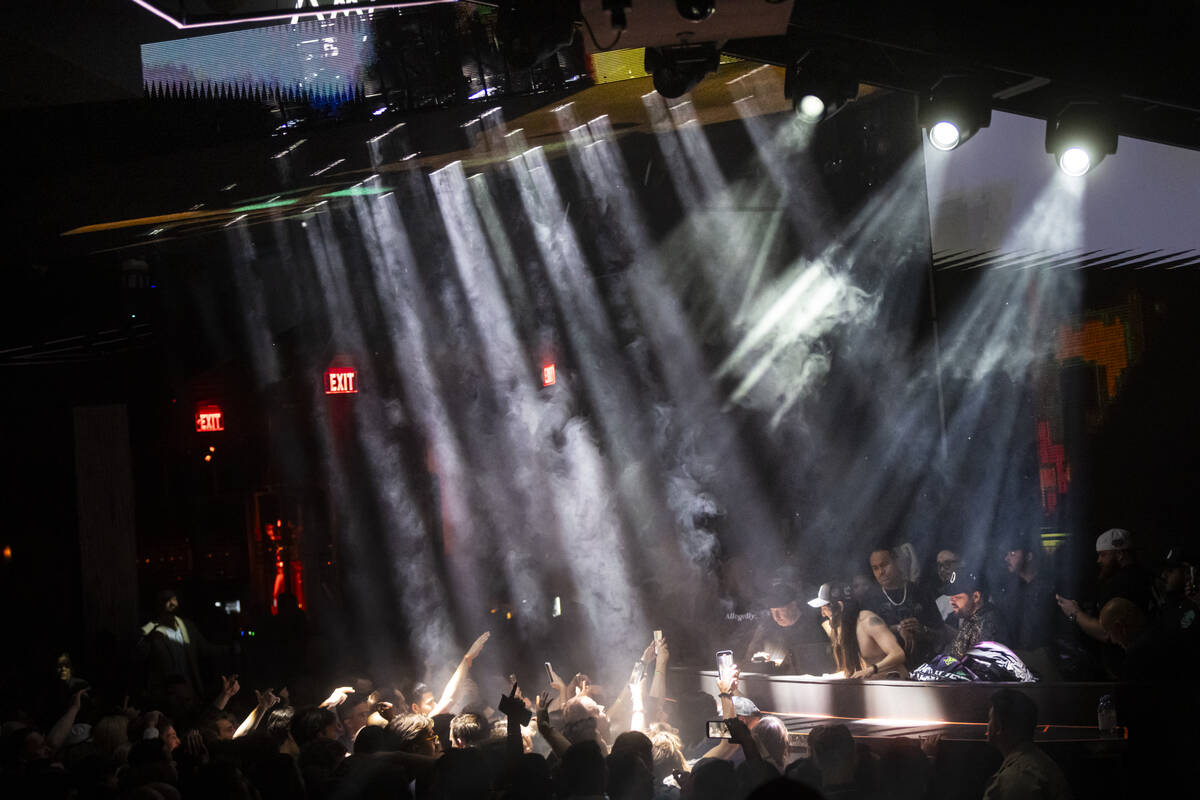 Steve Aoki performs at Marquee Nightclub at The Cosmopolitan on Tuesday, Oct. 14, 2025, in Las ...