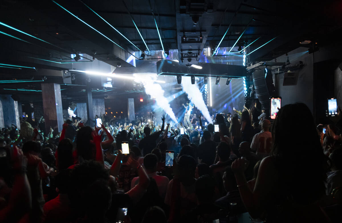 People watch as Steve Aoki performs at Marquee Nightclub at The Cosmopolitan on Tuesday, Oct. 1 ...