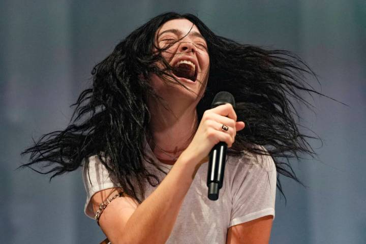 Lorde performs during the Glastonbury Festival in Worthy Farm, Somerset, England, Friday, June ...