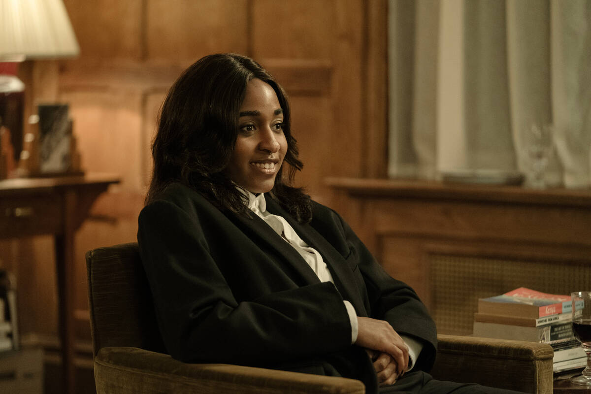 This image released by Amazon MGM Studios shows Ayo Edebiri in a scene from "After the Hun ...